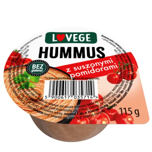 Hummus z suszonymi pomidorami Lovege 115g