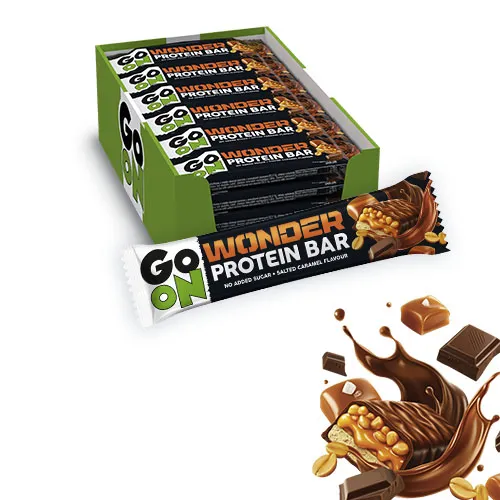 Go On Wonder Baton Proteinowy Salted Peanut Caramel 45g - zestaw 24 sztuki