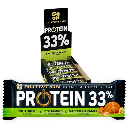 Baton proteinowy 33% słony karmel 50g - zestaw 25 sztuk