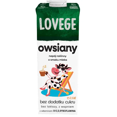 Napój Lovege Owsiany o Smaku Mleka 1l