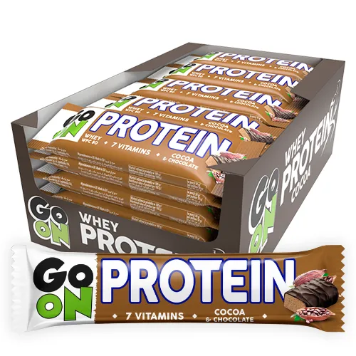 Baton proteinowy 20% GO ON kakaowy 50g - Zestaw 24 sztuk