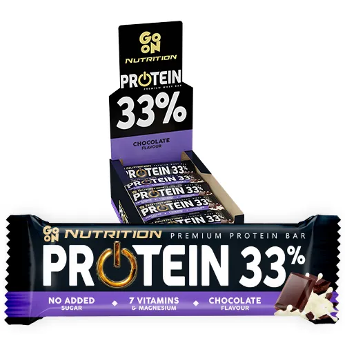 Baton proteinowy 33% czekoladowy 50g - zestaw 25 sztuk