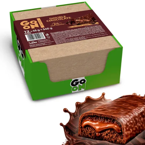 Go On Gold Baton Proteinowy Double Chocolate 45g - zestaw 12 sztuk