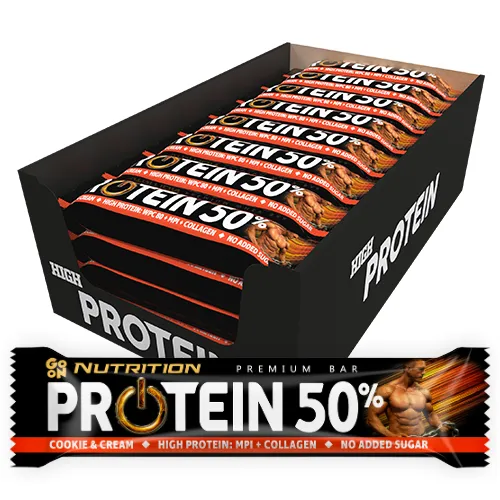 Baton proteinowy 50% ciasteczkowo śmietankowy 40g - zestaw 24 sztuki