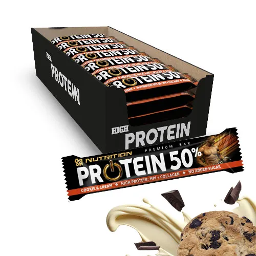 Baton proteinowy 50% ciasteczkowo śmietankowy 40g - Zestaw 24 sztuki
