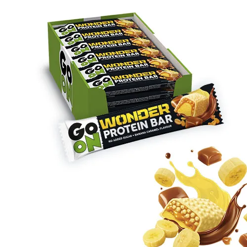 Go On Wonder Baton Proteinowy Banana Caramel 45g -  zestaw 24 sztuki