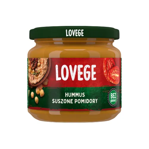 Hummus z suszonymi pomidorami Lovege w słoiku 180g