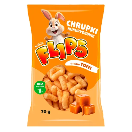 Flips Chrupki Kukurydziane o Smaku Toffi 70g