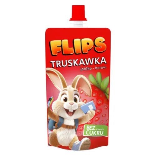 Flips Mus Truskawka Banan Jabłko 100% B/Cukru 100g
