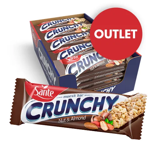 Baton Crunchy z orzechami i migdałami podlany czekoladą 12pak 420g