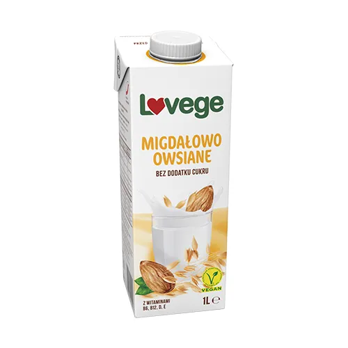Napój Lovege Migdałowo-Owsiany Bez Dodatku Cukru 1l