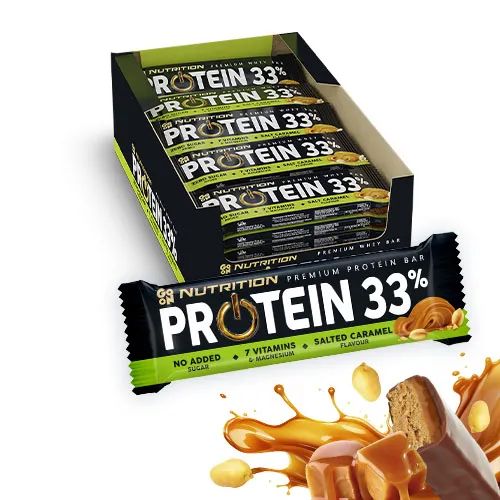 Baton proteinowy 33% słony karmel 50g - zestaw 25 sztuk