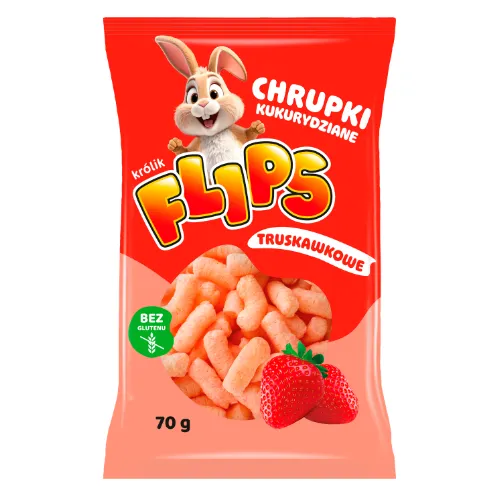 Flips Chrupki Kukurydziane Truskawkowe 70g