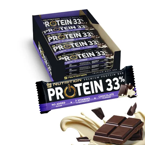Baton proteinowy 33% czekoladowy 50g - zestaw 25 sztuk