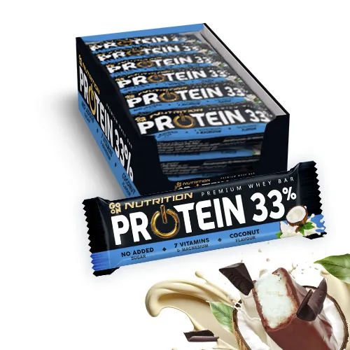 Baton proteinowy 33% kokosowy 50g - zestaw 25 sztuk