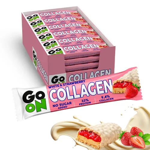 Go On Collagen Strawberry Bar 45g - zestaw 24 sztuki