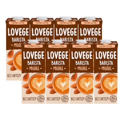 Napój Lovege Dla Baristów Migdałowy 1l bez glutenu - zestaw 8 sztuk