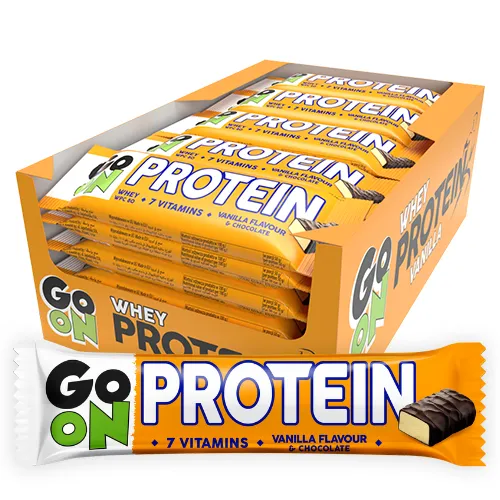 Baton proteinowy 20% GO ON waniliowy 50g - Zestaw 24 sztuk