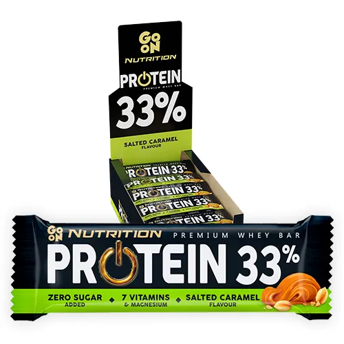 Baton proteinowy 33% słony karmel 50g  - zestaw 25 sztuk