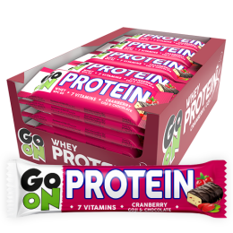 Baton proteinowy 20% GO ON żurawinowy 50g - Zestaw 24 sztuk