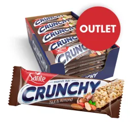 Baton Crunchy z orzechami i migdałami podlany czekoladą 12pak 420g