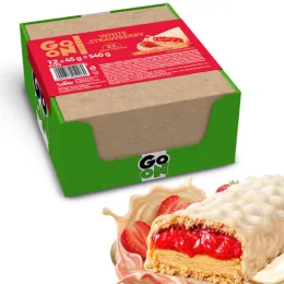 Go On Gold Protein Baton White & Strawberry 45g - Zaestaw 12 sztuk