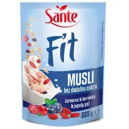 Fit Musli Bez Dodatku Cukru Żurawina Borówka Goji 225g