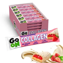 Go On Collagen Strawberry Bar 45g - zestaw 24 sztuki