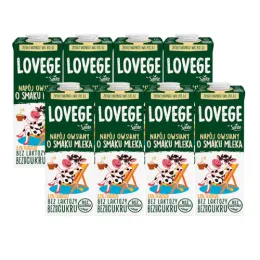 Napój Lovege Owsiany o Smaku Mleka 1l bez glutenu - zestaw 8 sztuk