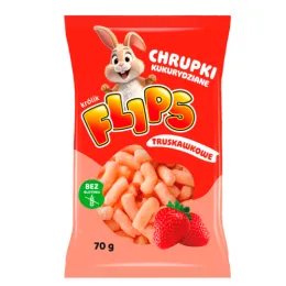 Chrupki kukurydziane Flips o smaku truskawki 70g
